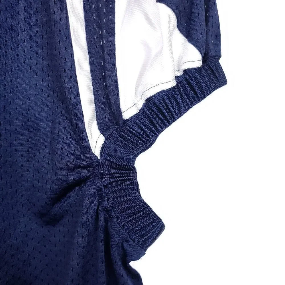 Adidas blue and white mesh long football jersey M